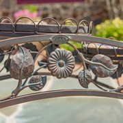 Zaer Ltd. International 5ft Long Santorini Bridge-Like Iron & Mosaic Plant Stand Bronze "Basilica" ZR250080-BZ View 5