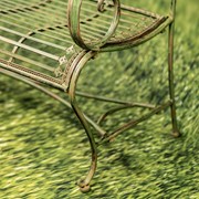 Zaer Ltd. International "Stephania" Victorian-Style Iron Garden Bench in Antique Green ZR090517-GR View 6
