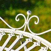 Zaer Ltd. International Pre-Order: "Stephania" Victorian-Style Folding Iron Garden Table in Antq. White ZR090519-AW View 6