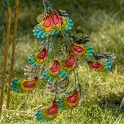Zaer Ltd. International Set of Two 35" Tall Standing Colorful Iron Peacocks ZR140220-SET View 6
