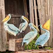 Zaer Ltd. International Pre-Order: Set of 4 Assorted Style Coastal Blue Pelicans ZR140111-SET View 6