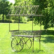 Zaer Ltd. International Pre-Order: 7.9ft. Tall Antique Style Iron Flower Cart in Ant Bronze "Paris 1968” ZR154079-BZ View 6