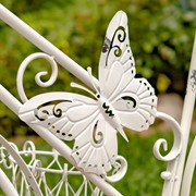 Zaer Ltd International Pre-Order: 37.5" Tall Iron Butterfly Bicycle Plant Stand w/5 Baskets "Mariposa" ZR367701-AW View 6