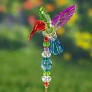 Zaer Ltd. International 22" Tall Five Tone Acrylic Hummingbird Pot Stakes in 6 Assorted Colors ZR203116-SET View 6