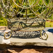 Zaer Ltd International Set of 2 Iron Globe Plant Stands in Frosted Green "Paris 1968" ZR151119-GR View 6