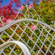 Zaer Ltd International "Stephania" Victorian-Style Iron Garden Bench in Antique White ZR090517-AW View 6