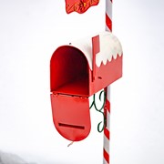 Zaer Ltd International 72"T Christmas Mailbox with Candy Cane Pole and Hanging Sign Plate ZR361690 View 6