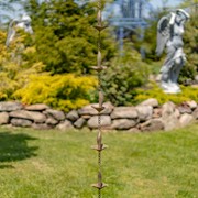 Zaer Ltd International 76.5" Long Iron Mushroom Rain Chain in Antique Copper ZR156130-AC View 6