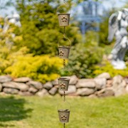 Zaer Ltd International 78" Long Iron Bucket Rain Chain in Antique Copper ZR156160-AC View 6