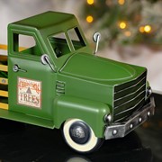 Zaer Ltd International Small Green Iron Pickup Truck with Christmas Tree ZR150818-GR View 6