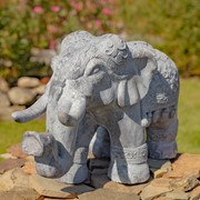 Zaer Ltd International Magnesium Boho Elephant Statue in Original Grey (White Wash) ZR180388-GY View 6