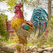 Zaer Ltd International 66.5" Tall Iron Rooster Garden Statue "Robert" ZR170710 View 6