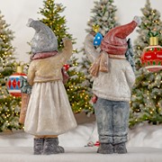 Zaer Ltd International Set of 2 "Winter's Night" Standing Tushkas Holding Lanterns & Christmas Tree ZR117612 View 6