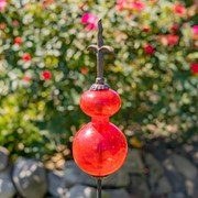 Zaer Ltd International 55" Tall Glass Globe Iron Garden Stake in 6 Assorted Colors ZR111444 View 6