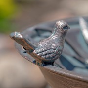 Zaer Ltd International Pre-Order: 31" Tall "Two Birds" Iron Birdbath with Antique Bronze Finish ZR180387-BZ View 6