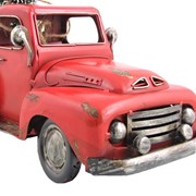 Zaer Ltd International 16" Distressed Red Pickup Truck with Christmas Tree ZR362100 View 6