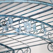 Zaer Ltd International Pre-Order: 13.25ft. Long Iron Gazebo with Planters in Light Blue "Georgia 2019" ZR180063-LB View 6