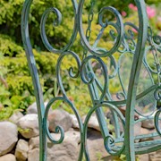 Zaer Ltd International Pre-Order: "Giorgi" 92in. Tall Iron Swing Bench in Verdi Green ZR171200-VG View 6