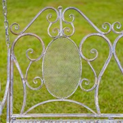 Zaer Ltd International Pre-Order: "Giorgi" 92in. Tall Iron Swing Bench in Blue-Bronze ZR171200-BB View 6