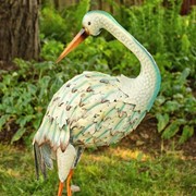 Zaer Ltd International Set of 6 Assorted Style Great White Heron Metal Yard Figurines ZR801809-SET View 6