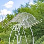 Zaer Ltd International Pre-Order: "The Valiko" 79in Tall Electroplated Garden Swing Bench in Ant. White ZR140338-AW View 6