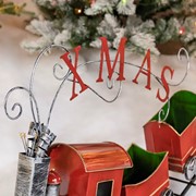 Zaer Ltd International Metal Christmas Train with 2 Carts on Track "X-M-A-S" ZR100978 View 6
