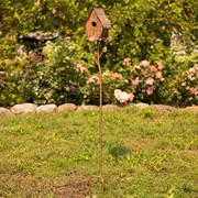 Zaer Ltd International 66.5" Tall Country Style Iron Birdhouse Stake "Cottage House" ZR142106-4 View 6