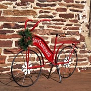 Zaer Ltd International Large Iron "Merry Christmas" Bicycle Decor with Light-Up Wreath ZR181746 View 6