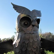 Zaer Ltd International 81" Tall Large Flying Owl Rocking Stake in Antique Bronze "Wesley" ZR182410-BZ View 6