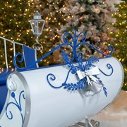 Zaer Ltd. International "Kutaisi" Large Victorian Christmas Sleigh in White, Blue, and Silver ZR981109-WH View 6