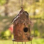 Zaer Ltd International Pre-Order: 37" Long Antique Copper Hanging Birdhouse Wind Chime "Silo” ZR190557-B View 6