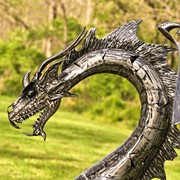 Zaer Ltd International Pre-Order: 6 ft. Tall Large Metal Dragon Statue "Angry Ira" ZR190858 View 6