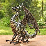 Zaer Ltd International 21" Tall Metal Dragon Statue "Vakhtang" ZR180714 View 6