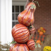 Zaer Ltd International Pre-Order: 9.7ft. Tall Large Iron "Happy Harvest" Arch with Pumpkin Columns ZR190649 View 6