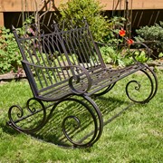 Zaer Ltd International "Tatiana" Iron Rocking Garden Bench in Antique Bronze ZR819611-BZ View 6