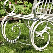 Zaer Ltd International Pre-Order: "Tatiana" Iron Rocking Garden Arm Chair in Antique White ZR819612-WH View 6