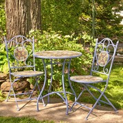 Zaer Ltd International "New Orleans" Mosaic Bistro Set ZR850256-7 View 6