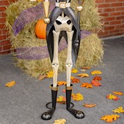Zaer Ltd International Pre-Order: Set of 2 Standing 63.5" Tall Halloween Skeleton Soldiers with Staffs ZR983492-3-SET View 6