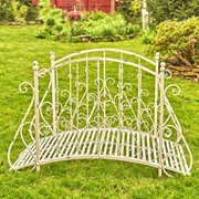 Zaer Ltd International 5ft. Long Antique Style Iron Garden Bridge in Antique White "Paris 1968" ZR140960-AW View 6