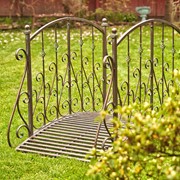 Zaer Ltd International Pre-Order: 5ft. Long Antique Style Iron Garden Bridge in Ant Bronze "Paris 1968" ZR140960-BZ View 6