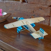 Zaer Ltd. International Metal Model Airplane Decor in Blue and Cream RD204155-BL View 6
