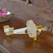 Zaer Ltd. International Metal Model Airplane Decor in Yellow and Cream RD204155-YL View 6