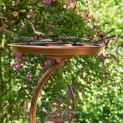 Zaer Ltd. International 32" Tall Shallow Copper-Finished Iron Birdbath with Branch Stand ZR190779-CP View 6