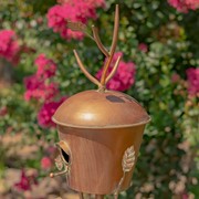 Zaer Ltd. International Pre-Order: 64.25"T Antique Copper Finished Iron Birdhouse Stake with Dome Roof ZR173714-D View 6