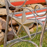 Zaer Ltd. International "Proud to Be an American" Flag Iron Garden Bench ZR190028 View 6