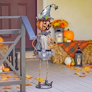 Zaer Ltd. International 42.5" Tall Pumpkin Witch with Jack-O-Lantern Candy Holder Halloween Decoration ZR190343 View 6