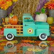 Zaer Ltd. International Small Harvest Pickup Truck with Pumpkins in Antique Teal ZR160892-TL View 6
