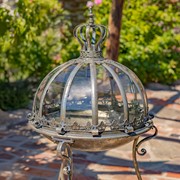 Zaer Ltd International Pre-Order: S/3 Glass Dome Terrariums with Iron Stands in Silver "Marseille 1792" ZR530995-FSS View 6