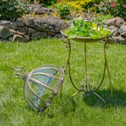Zaer Ltd International Pre-Order: Set/3 Glass Dome Terrariums with Iron Stand in Gold "Marseilles 1792" ZR530995-FGS View 6