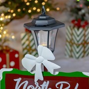 Zaer Ltd. International 50" Tall Standing "North Pole" Solar Lantern with Crossing Signs ZR170877 View 6